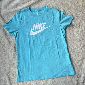 Nike women medium blue Tee with White Logo